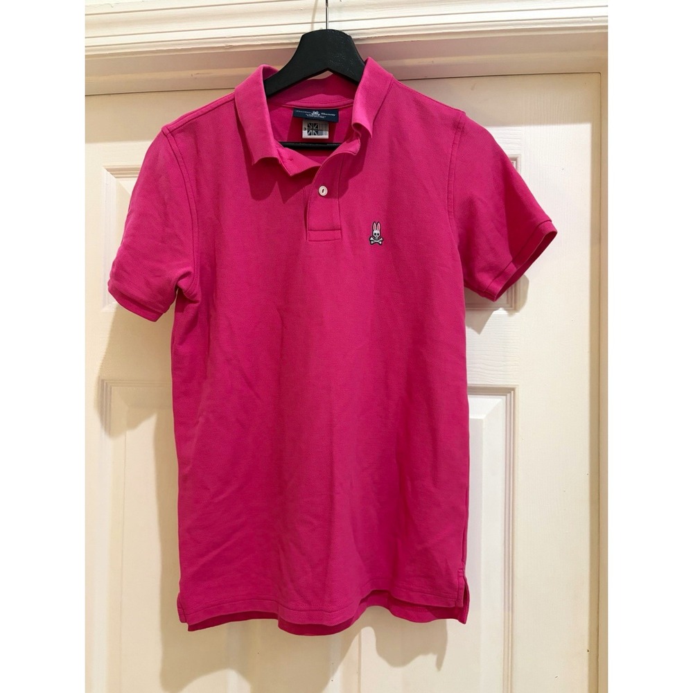 Psycho Bunny Polo Shirt Men's 3 Pink Solid Pima Cotton Embroidered Logo Golf